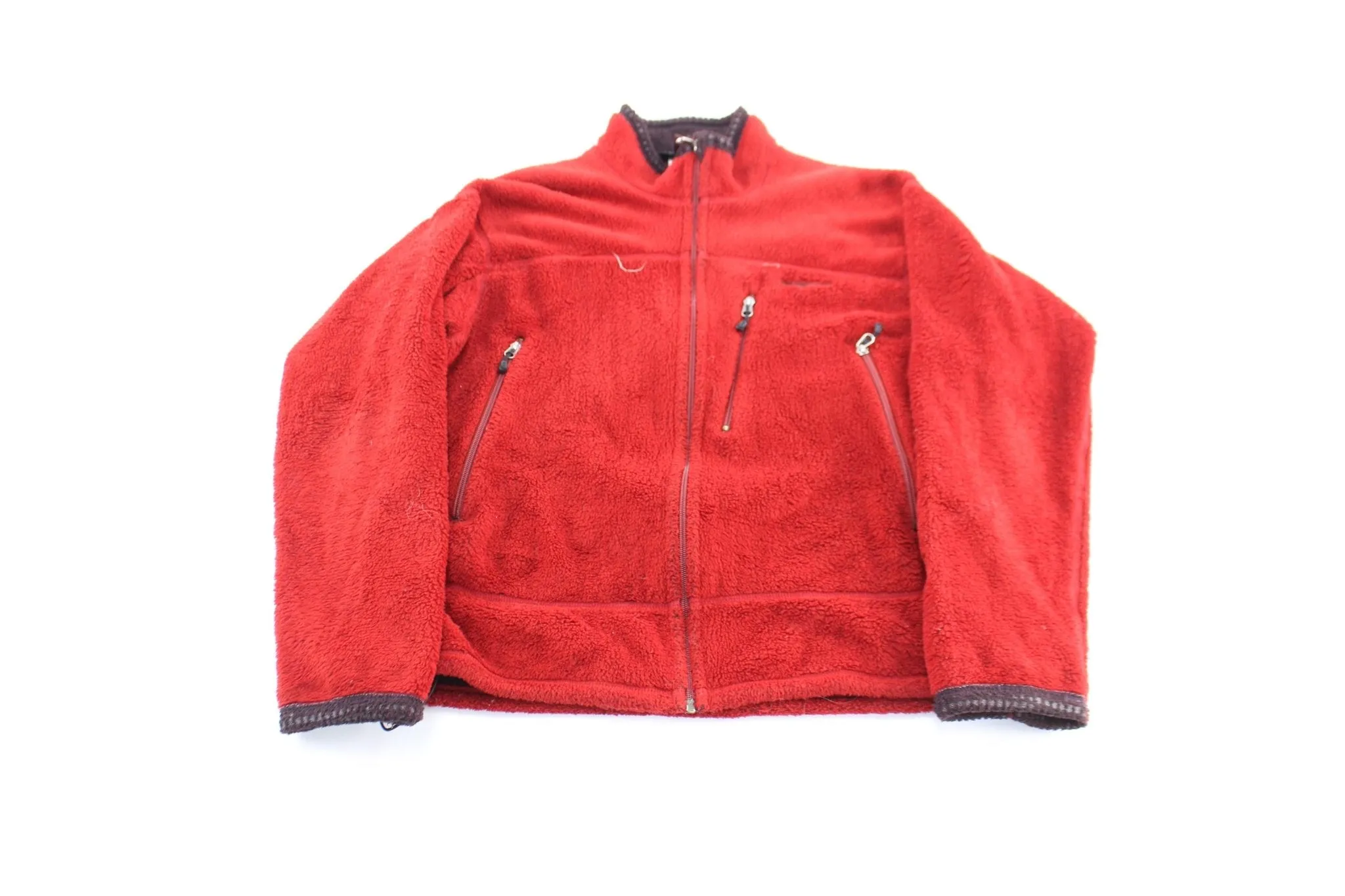 Patagonia Logo Patch Red Fleece Zip Up Jacket