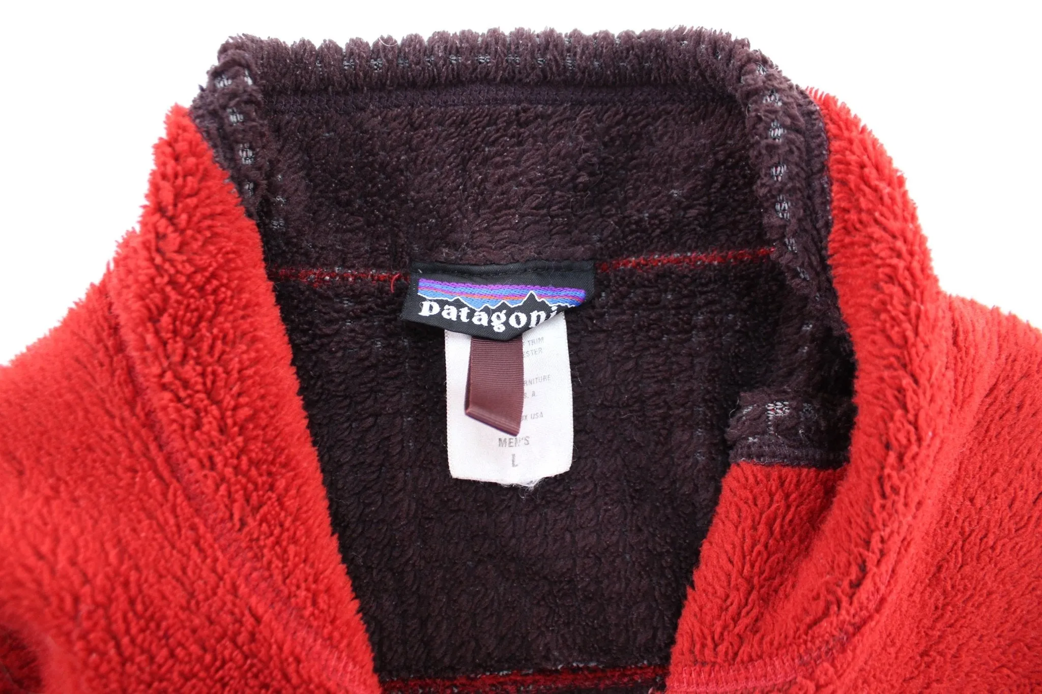 Patagonia Logo Patch Red Fleece Zip Up Jacket