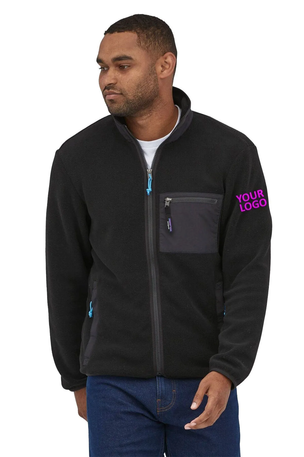 Patagonia Mens Classic Synchilla Custom Fleece Jackets, Black