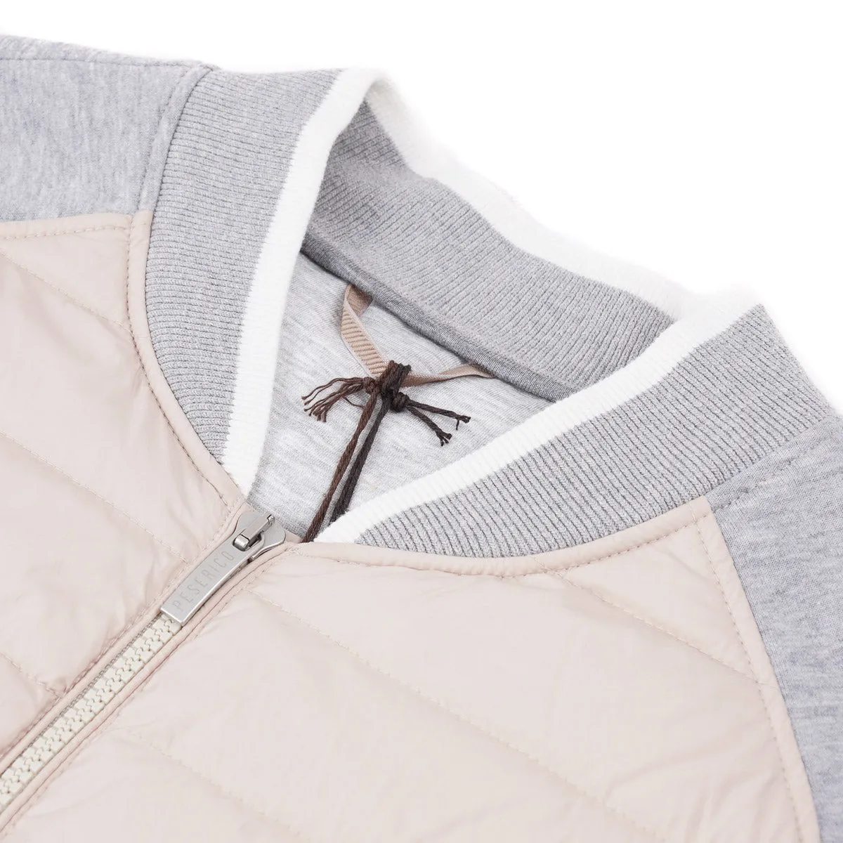 Peserico Down-Filled Jacket with Jersey Sleeves