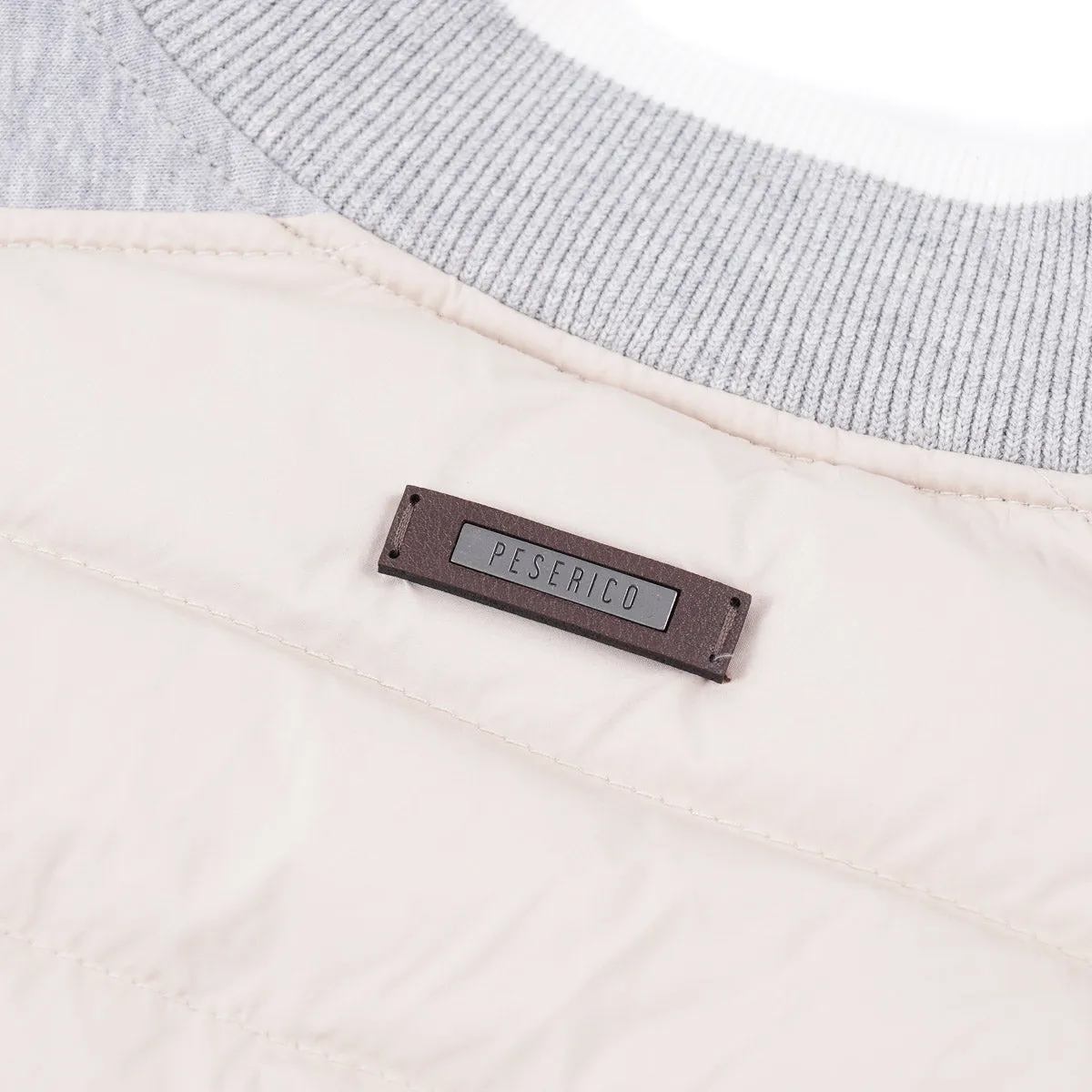 Peserico Down-Filled Jacket with Jersey Sleeves