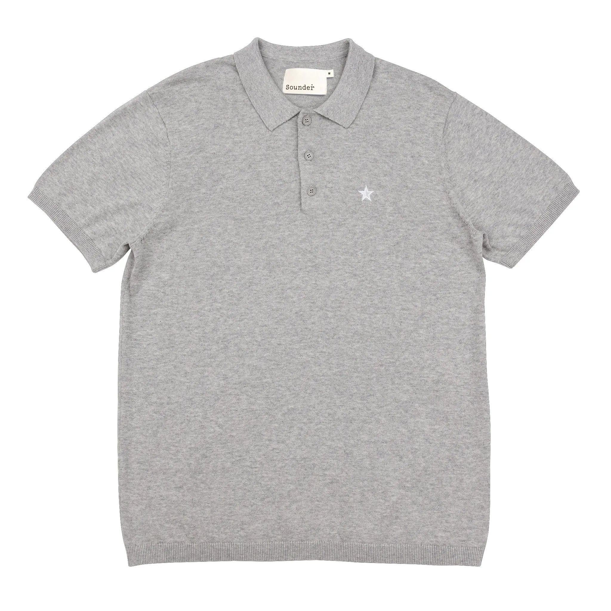 Play Well Knitted Polo - Light Grey Marl