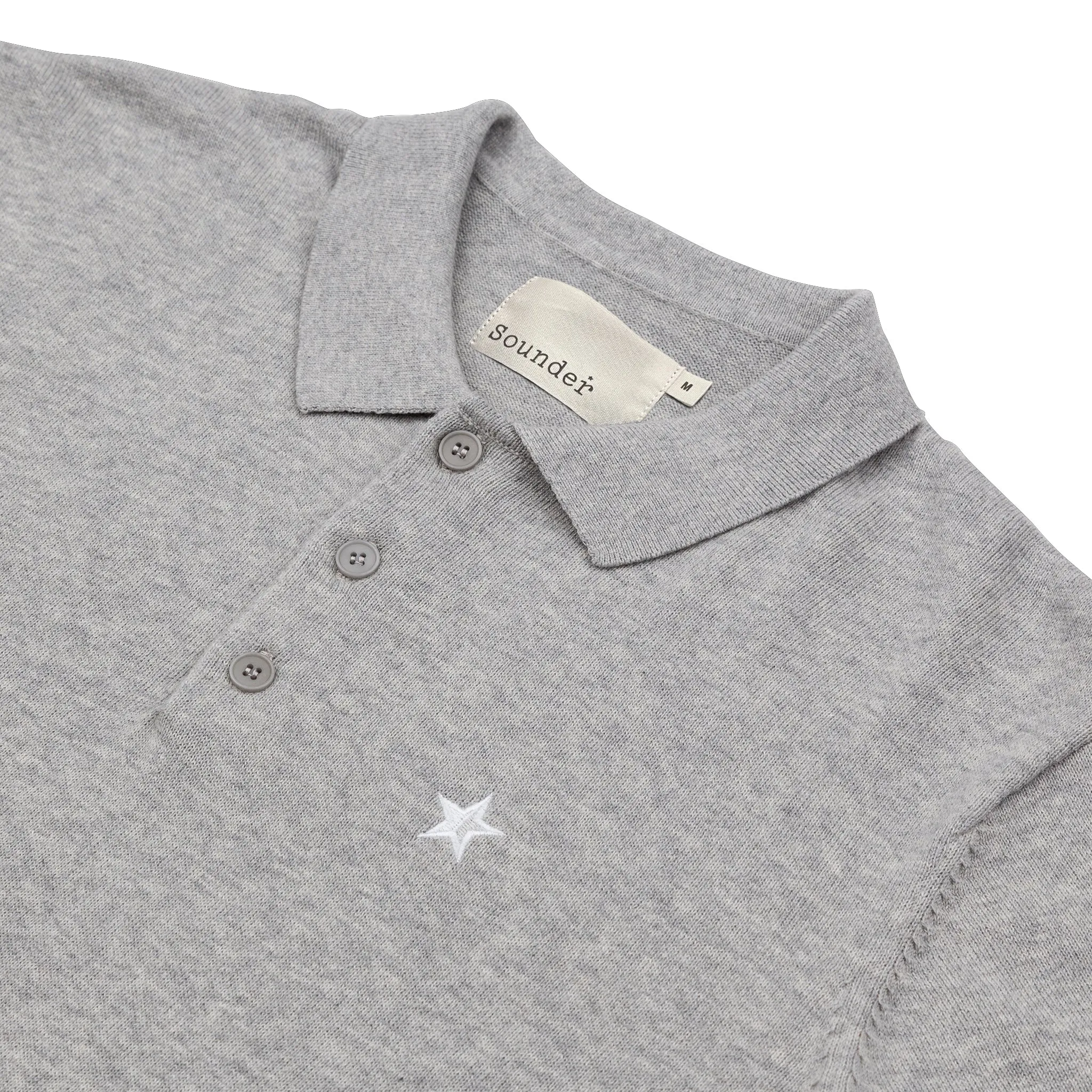 Play Well Knitted Polo - Light Grey Marl