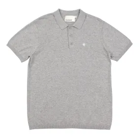 Play Well Knitted Polo - Light Grey Marl