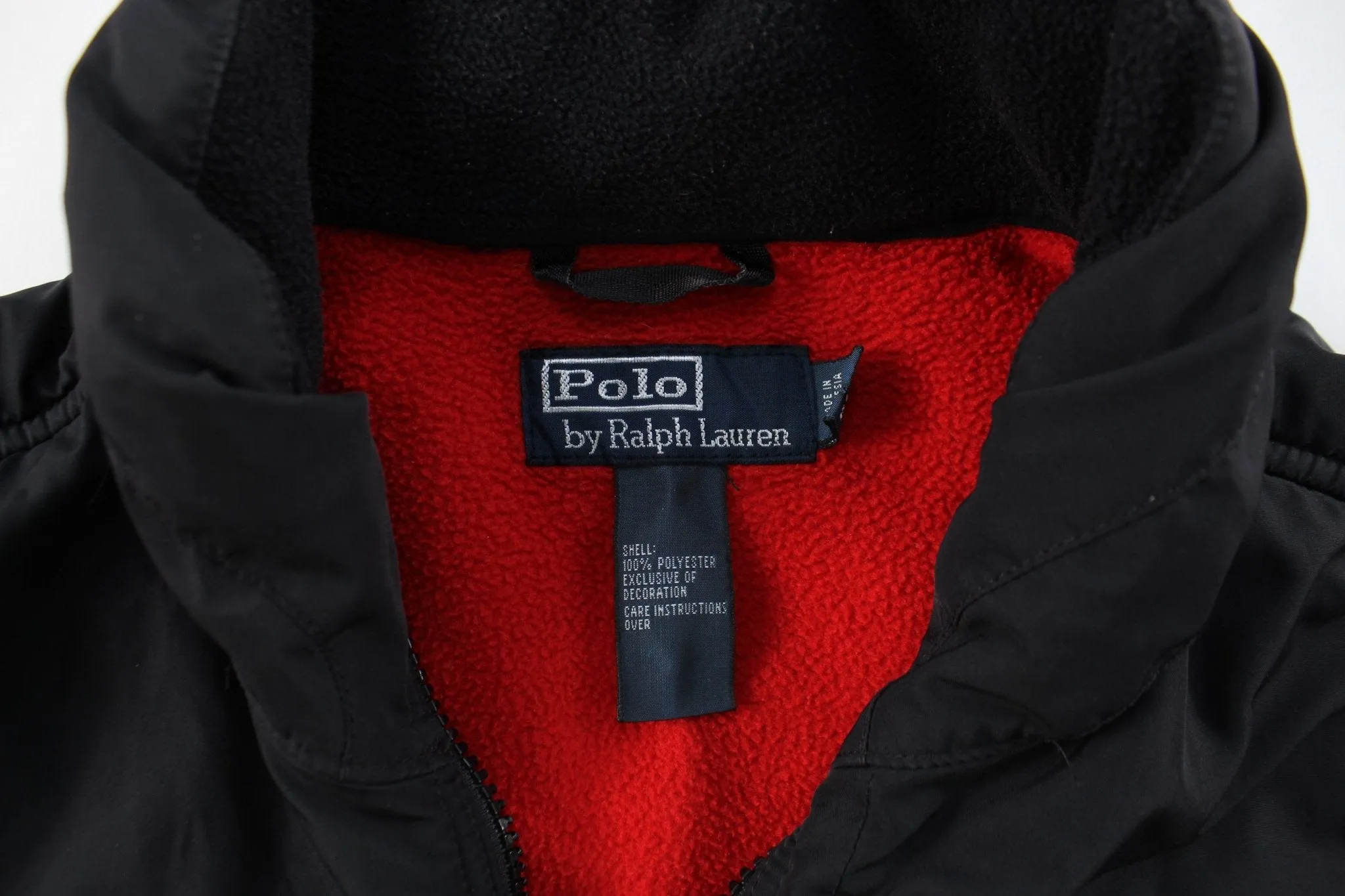 Polo by Ralph Lauren Black & Red Fleece Zip Up Jacket