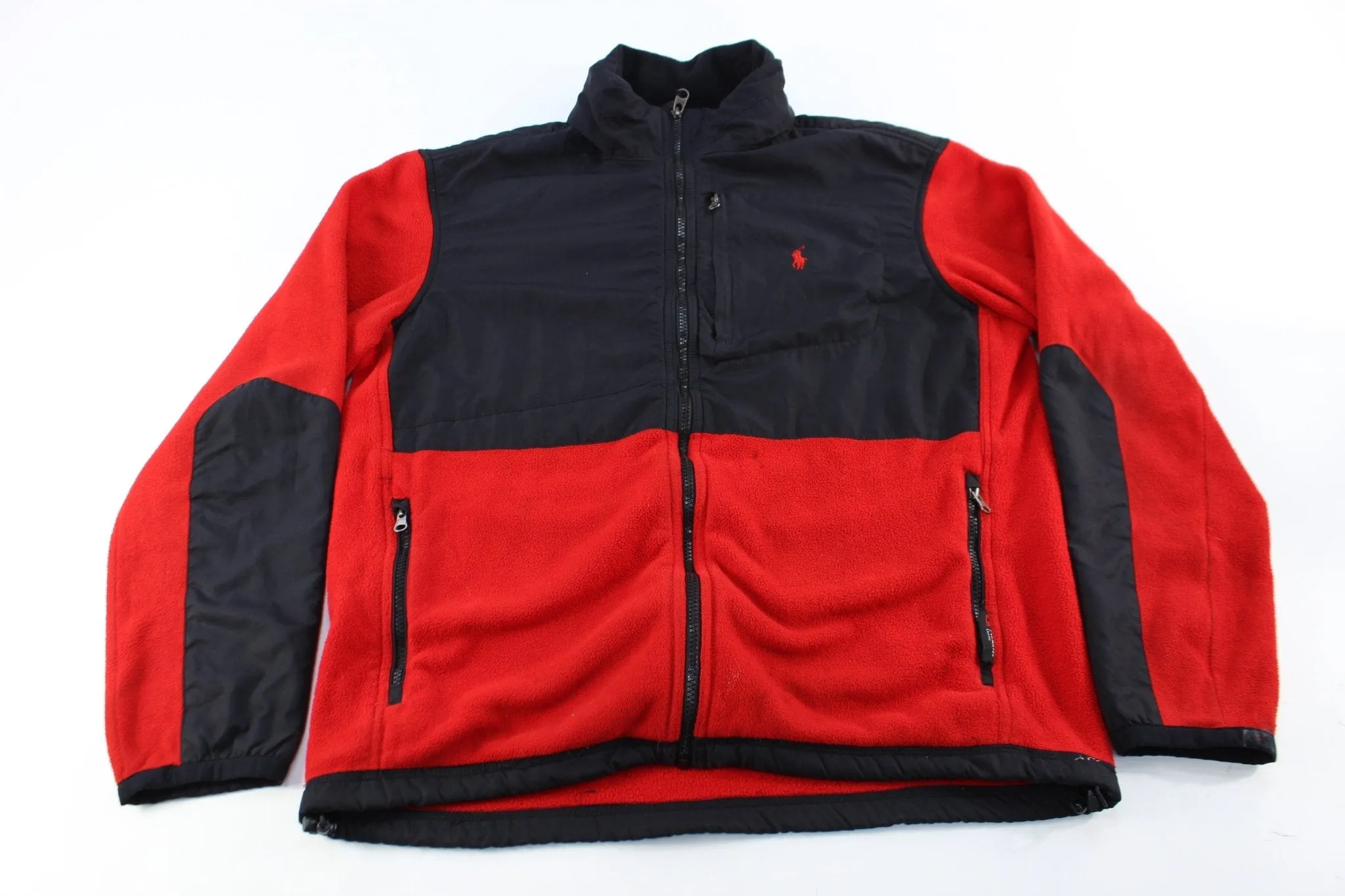 Polo by Ralph Lauren Black & Red Fleece Zip Up Jacket