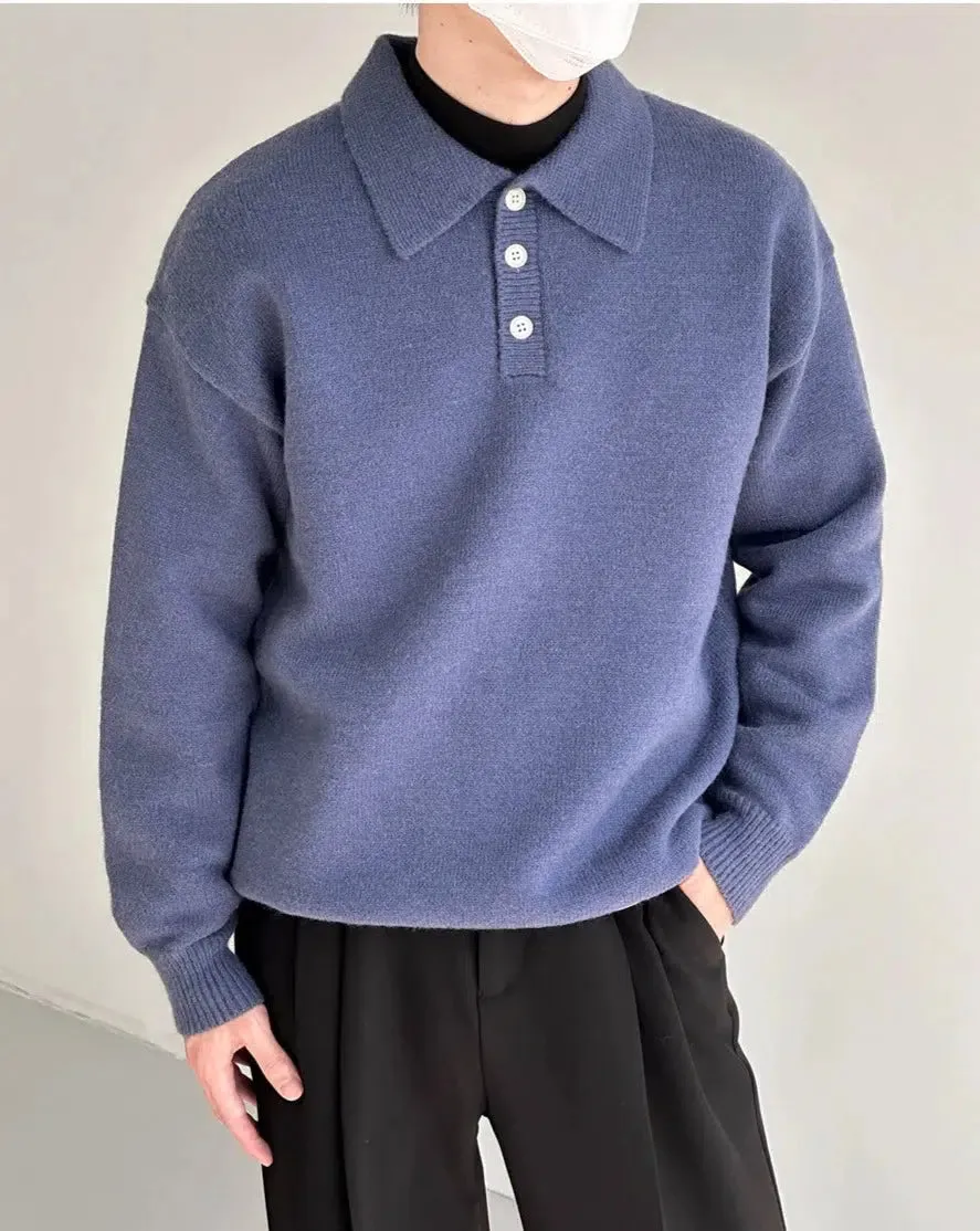 Polo Collar Lapel Sweater