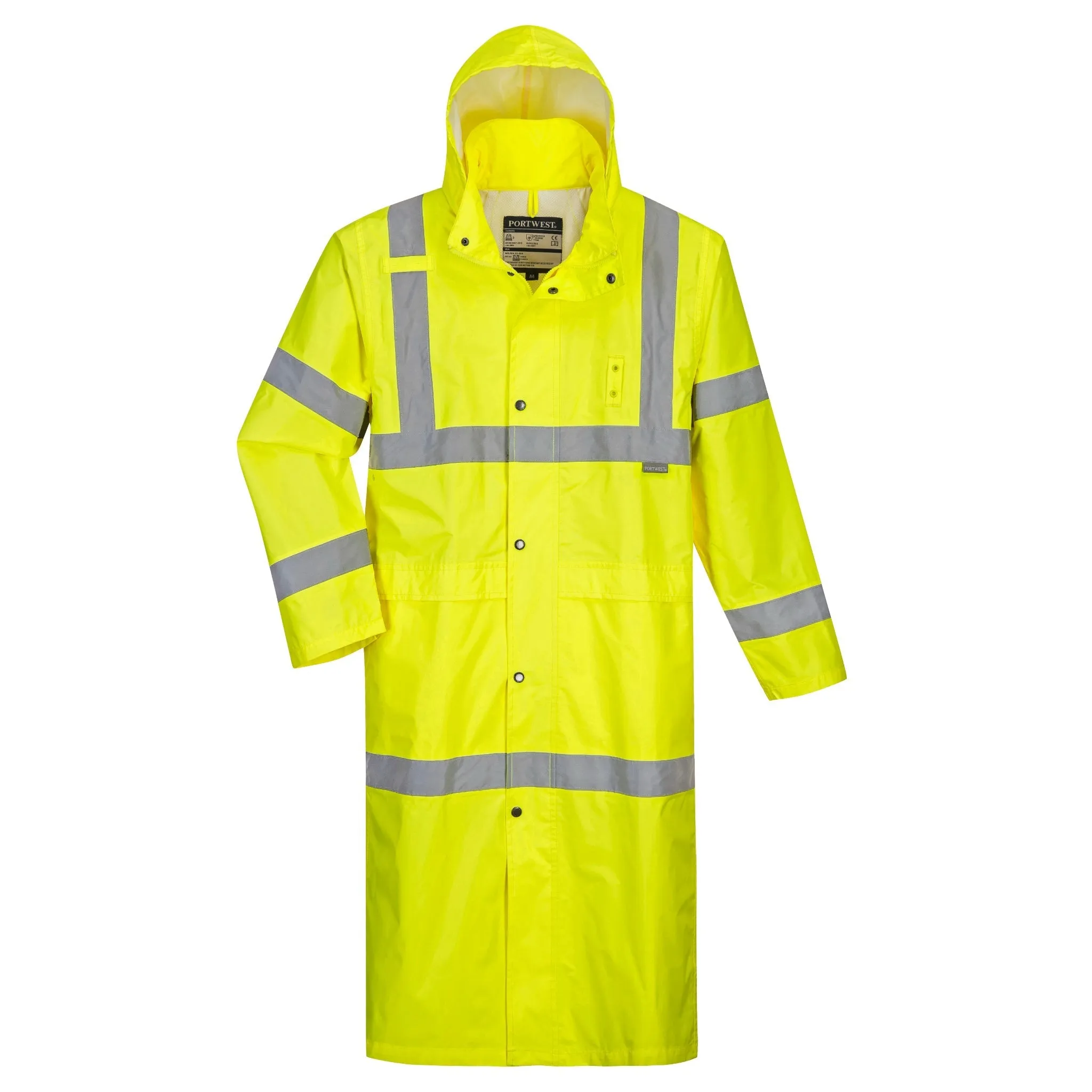 PORTWEST® Hi Vis Trench Coat Rain Jacket - ANSI Class 3 - UH445