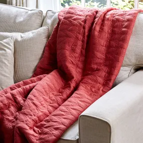 Quilted Cotton Bedspread Coral