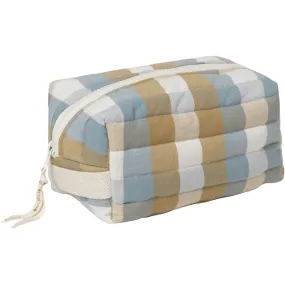 Quilted Toiletry Bag - Cottage Blue Checks