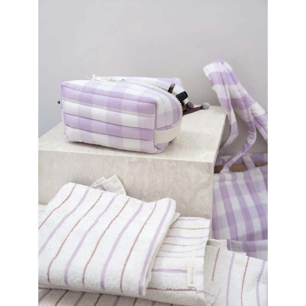 Quilted Toiletry bag - Lilac Checks