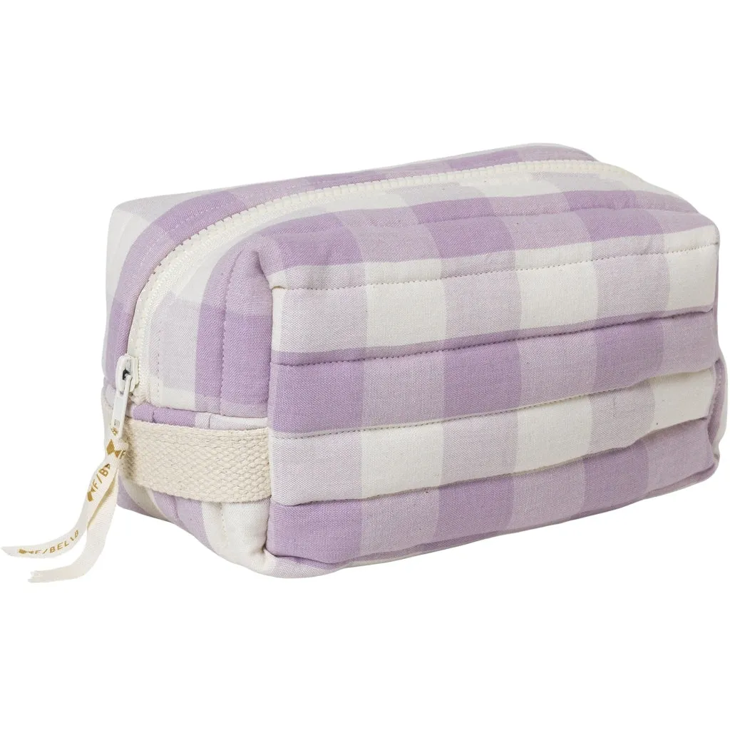 Quilted Toiletry bag - Lilac Checks