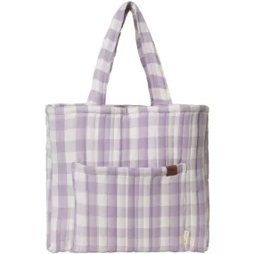 Quilted Tote Bag - Lilac Checks