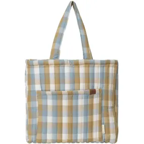 Qulited Tote Bag - Cottage Blue Checks