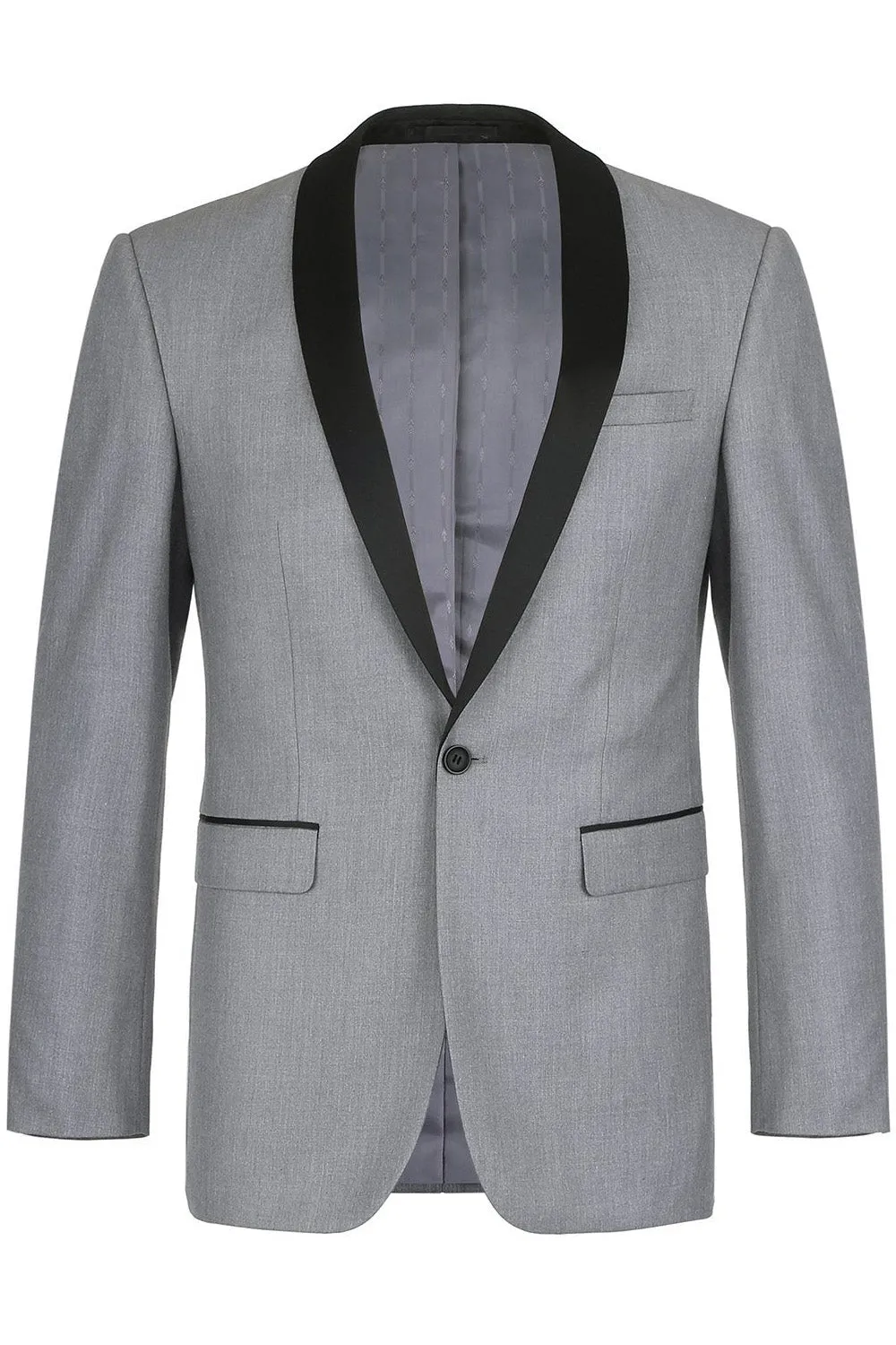 "Paris" Grey 1-Button Shawl Tuxedo (2-Piece Set)