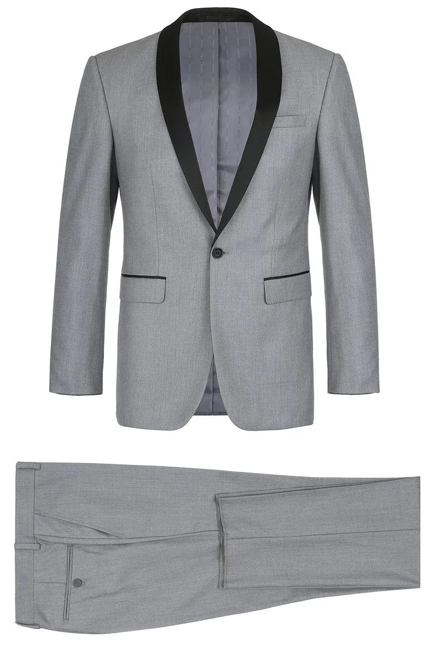 "Paris" Grey 1-Button Shawl Tuxedo (2-Piece Set)