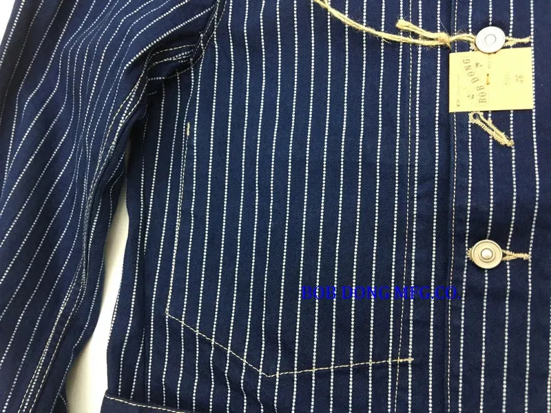 Railroad Wabash Stripes Work Jacket - Indigo Vintage Men's Coat