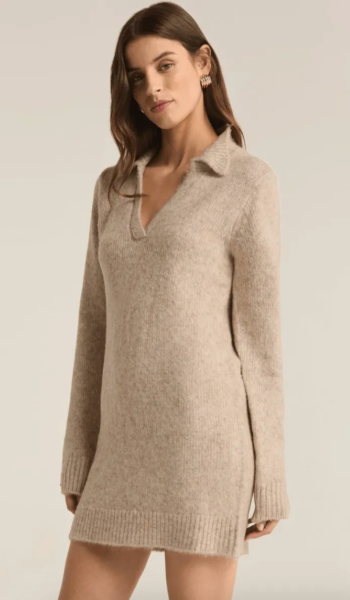 Redford Sweater Dress Light Oatmeal