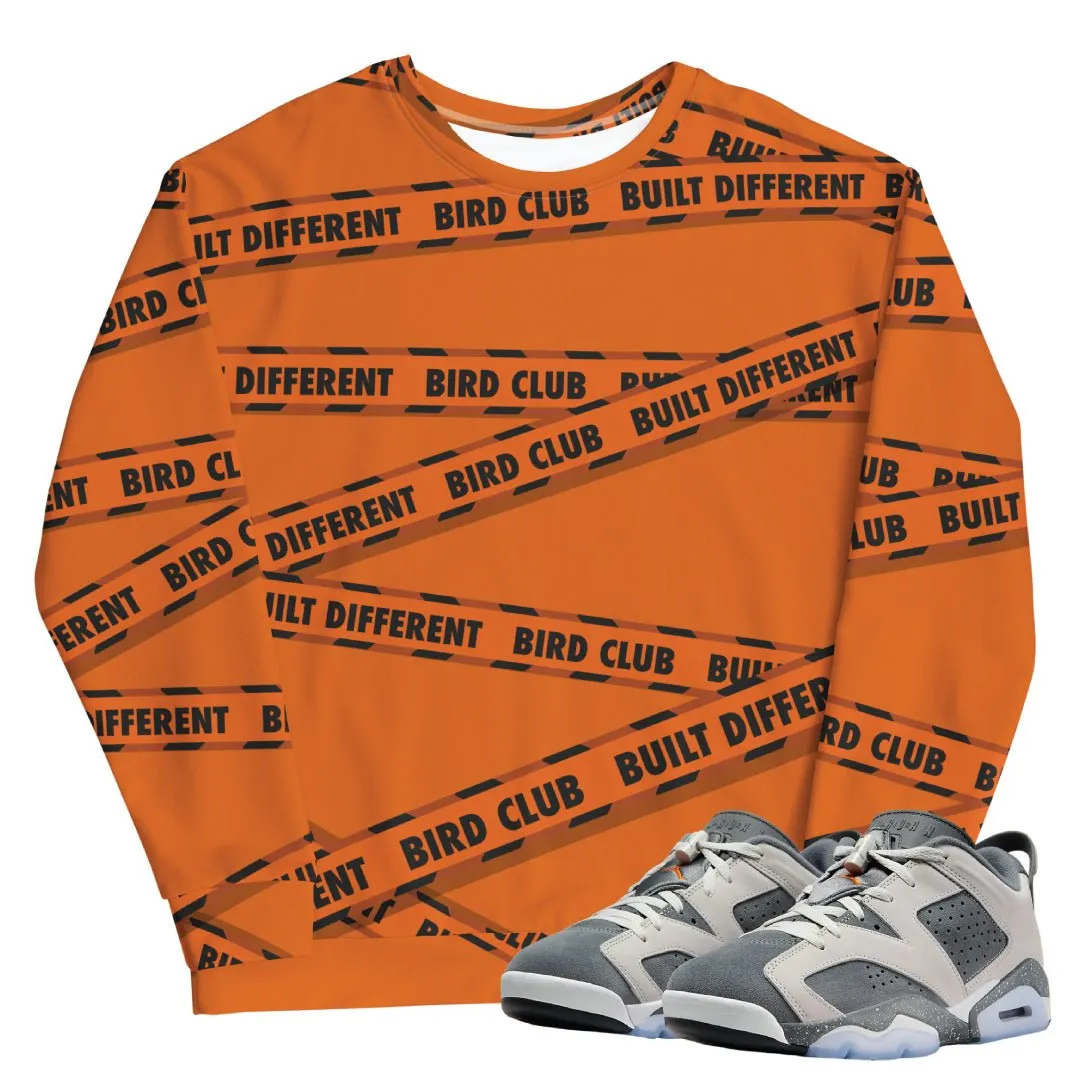 Retro 6 Low PSG Cement Grey CRIME TAPE Sweater