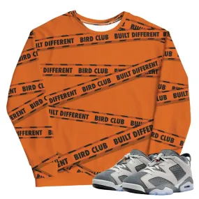 Retro 6 Low PSG Cement Grey CRIME TAPE Sweater