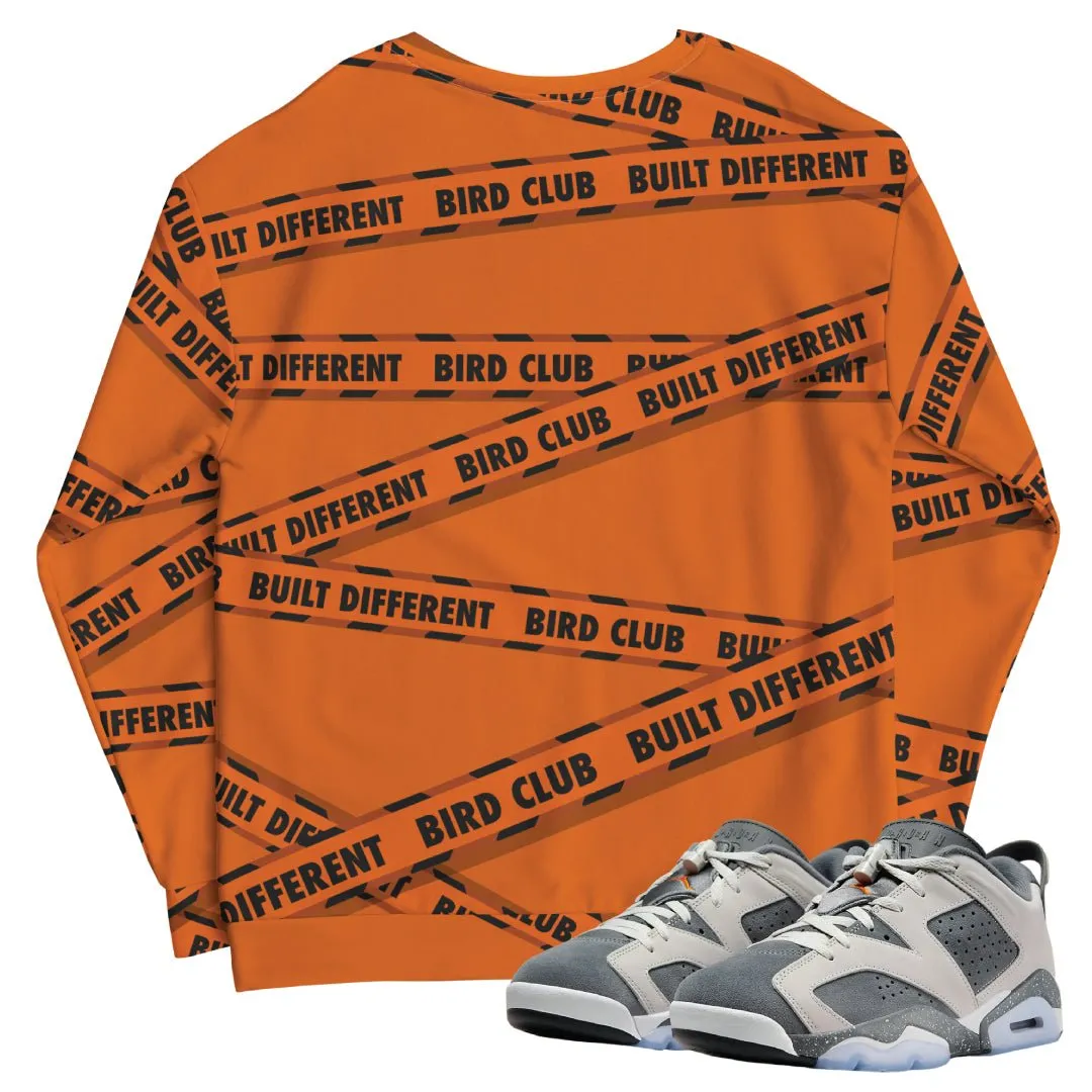 Retro 6 Low PSG Cement Grey CRIME TAPE Sweater