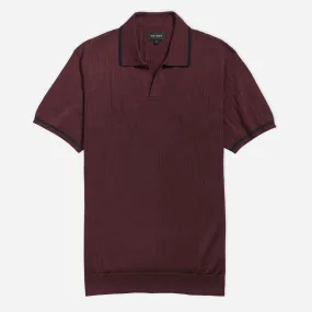 Ribbed Sweater Burgundy Polo