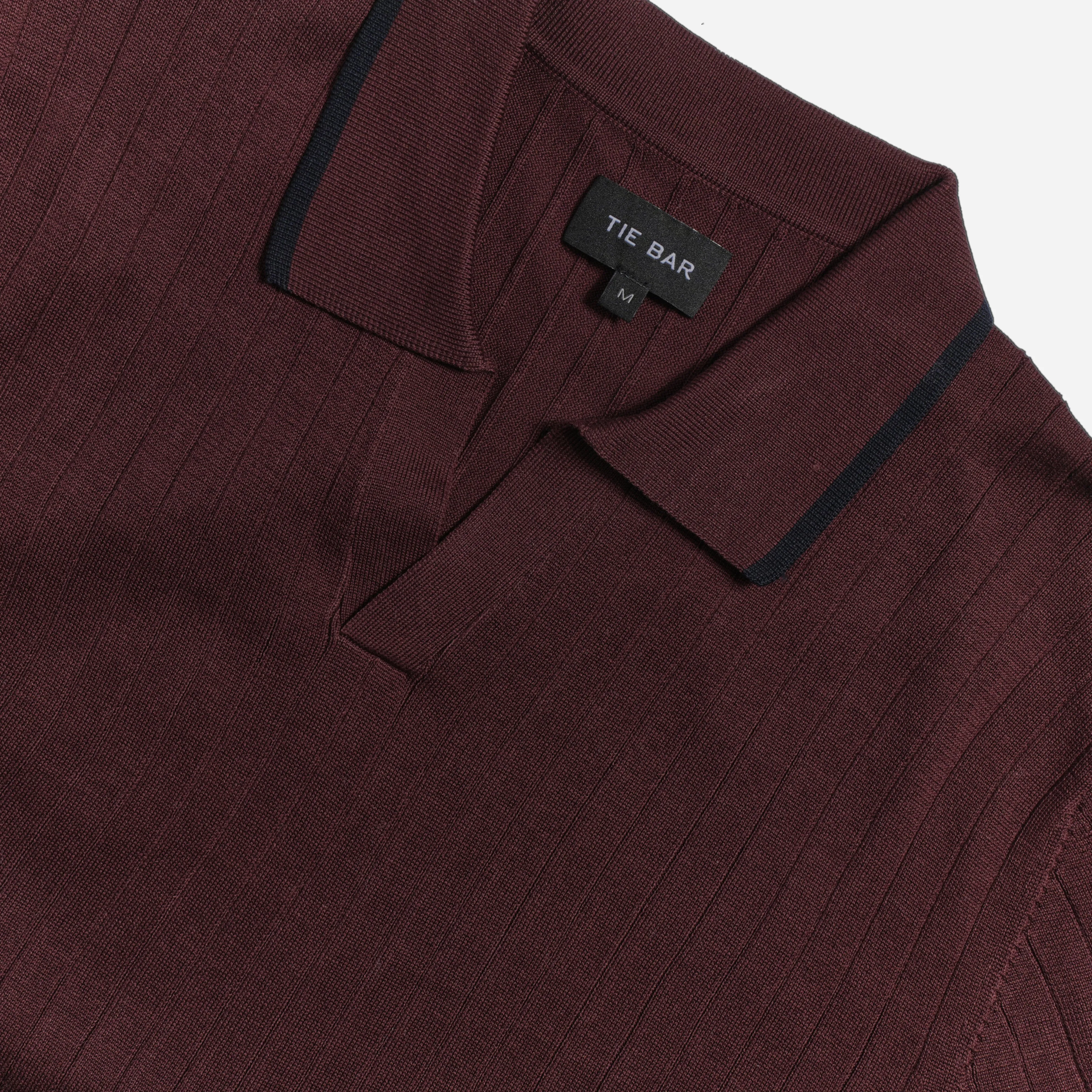 Ribbed Sweater Burgundy Polo