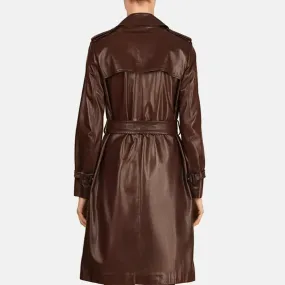 Roamer Leather Coat Women | Brown Leather Long Coat