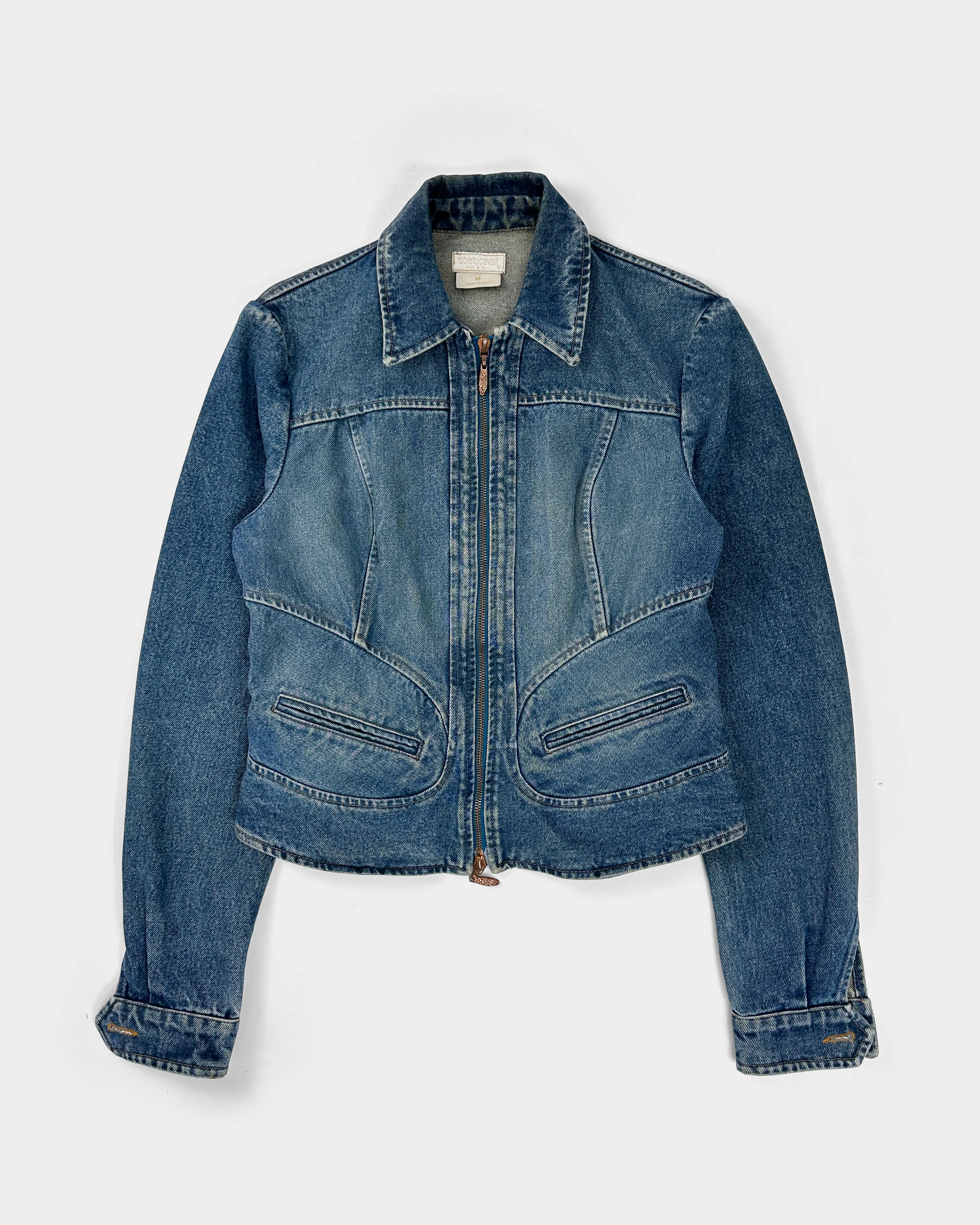 Roberto Cavalli Denim Cropped Jacket 1990's