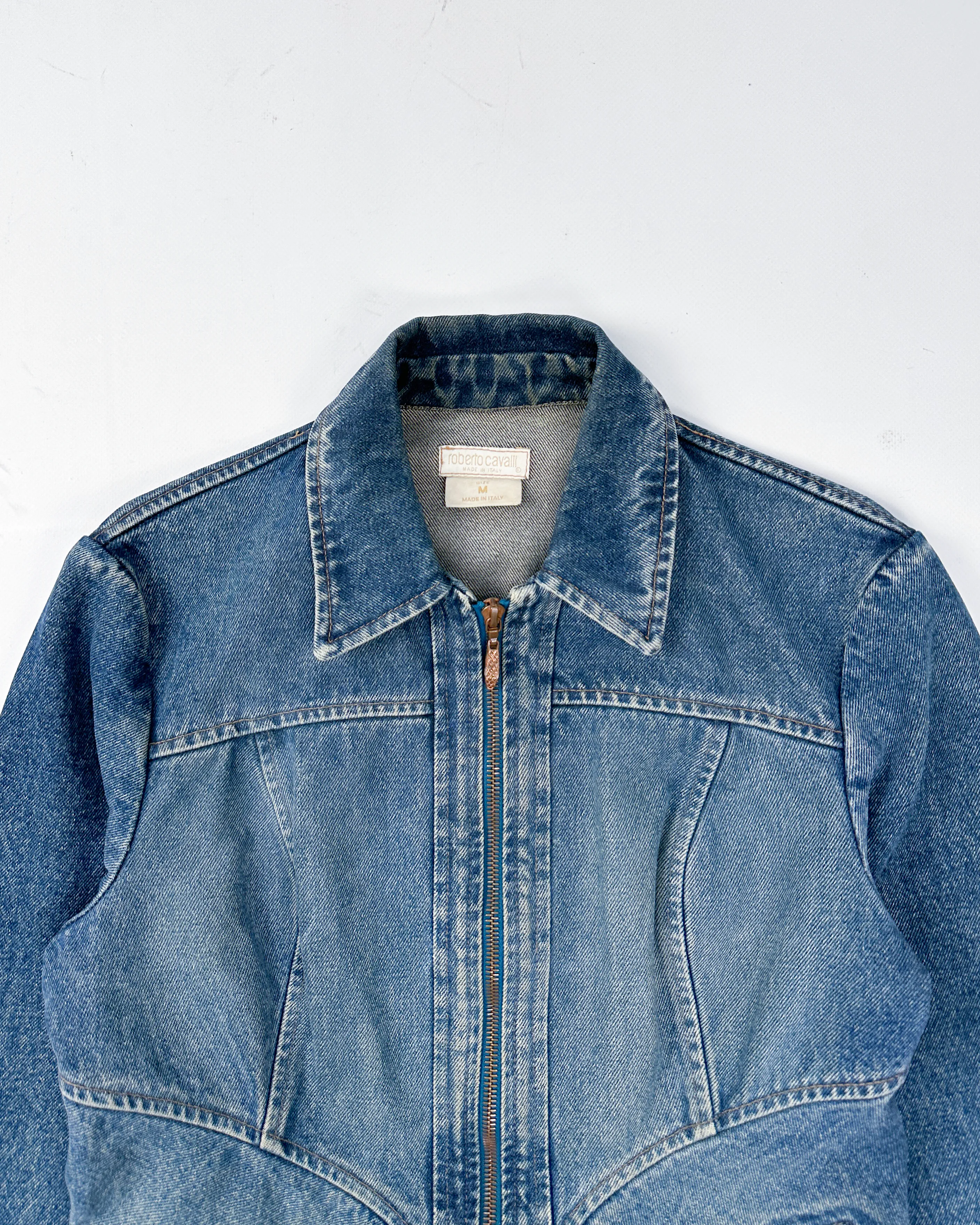 Roberto Cavalli Denim Cropped Jacket 1990's