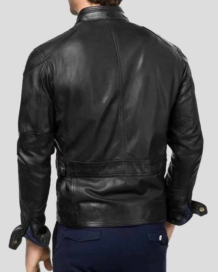 Rory Black Biker Leather Jacket