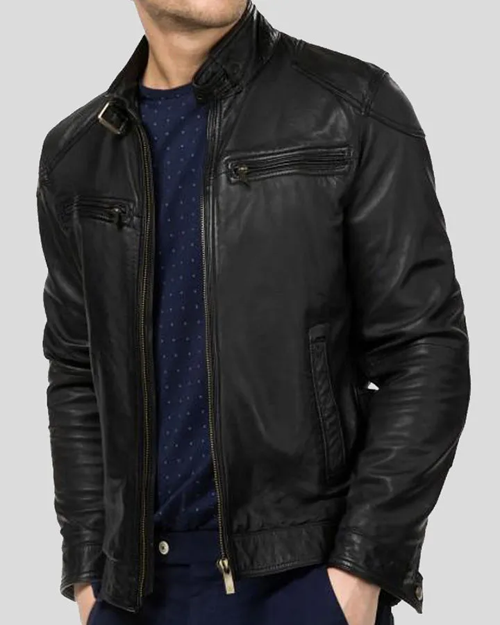 Rory Black Biker Leather Jacket