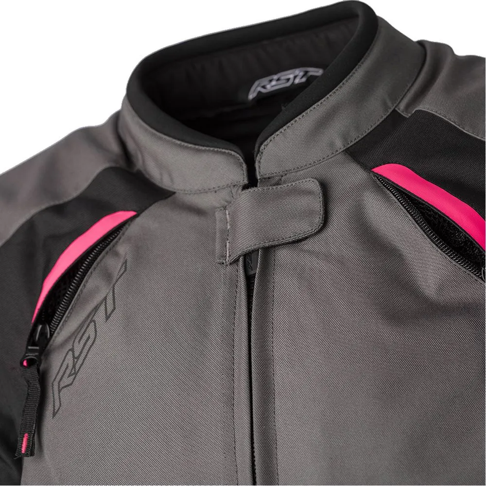 RST Ava CE Ladies Textile Jacket Grey / Black / Neon Pink