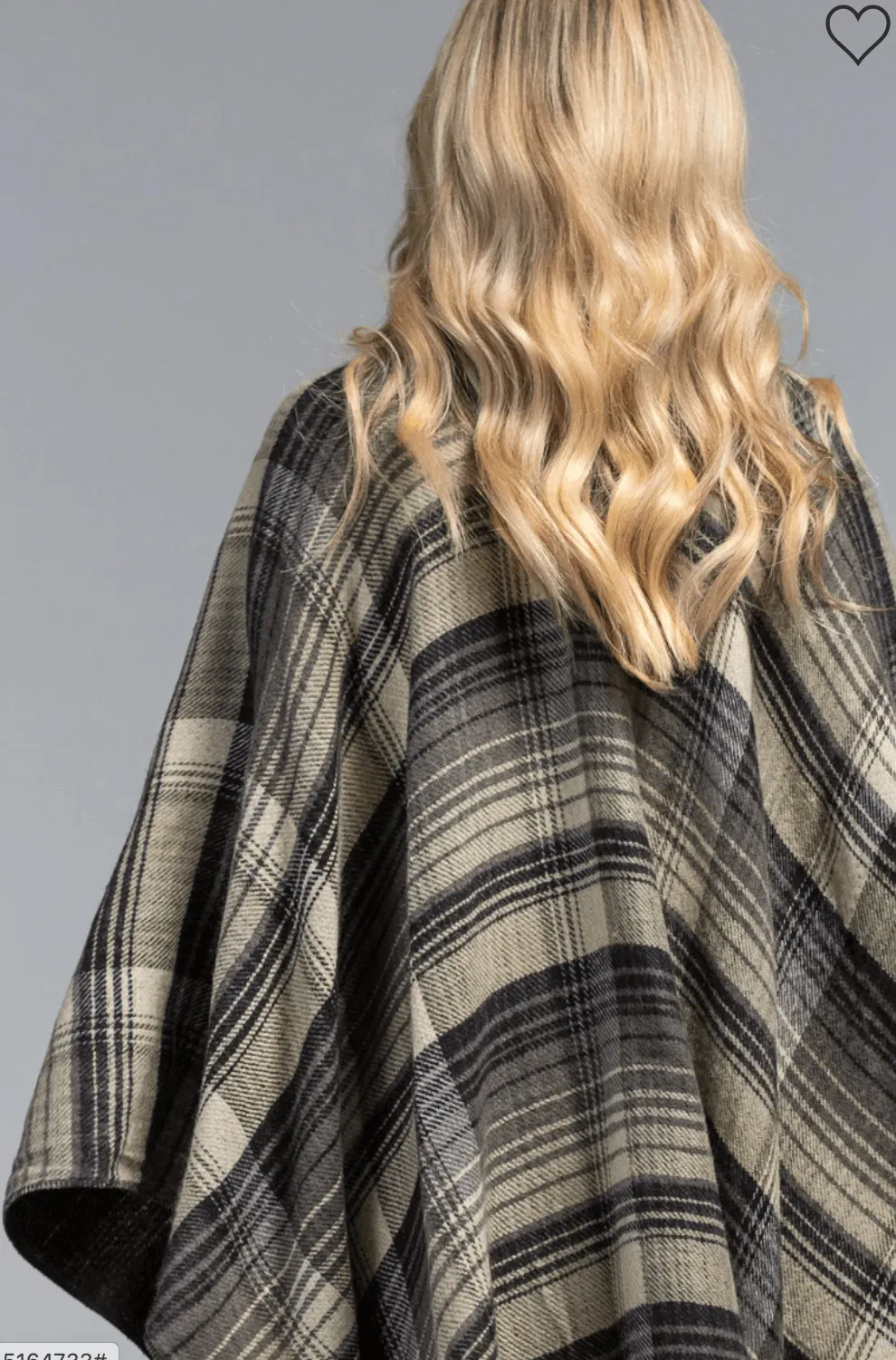 Ruggine Reversible Plaid Ruana 2188