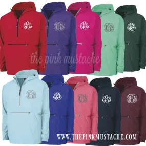 SALE Charles River Monogrammed Rain Jacket / Windbreaker / Pack and Go Pullover