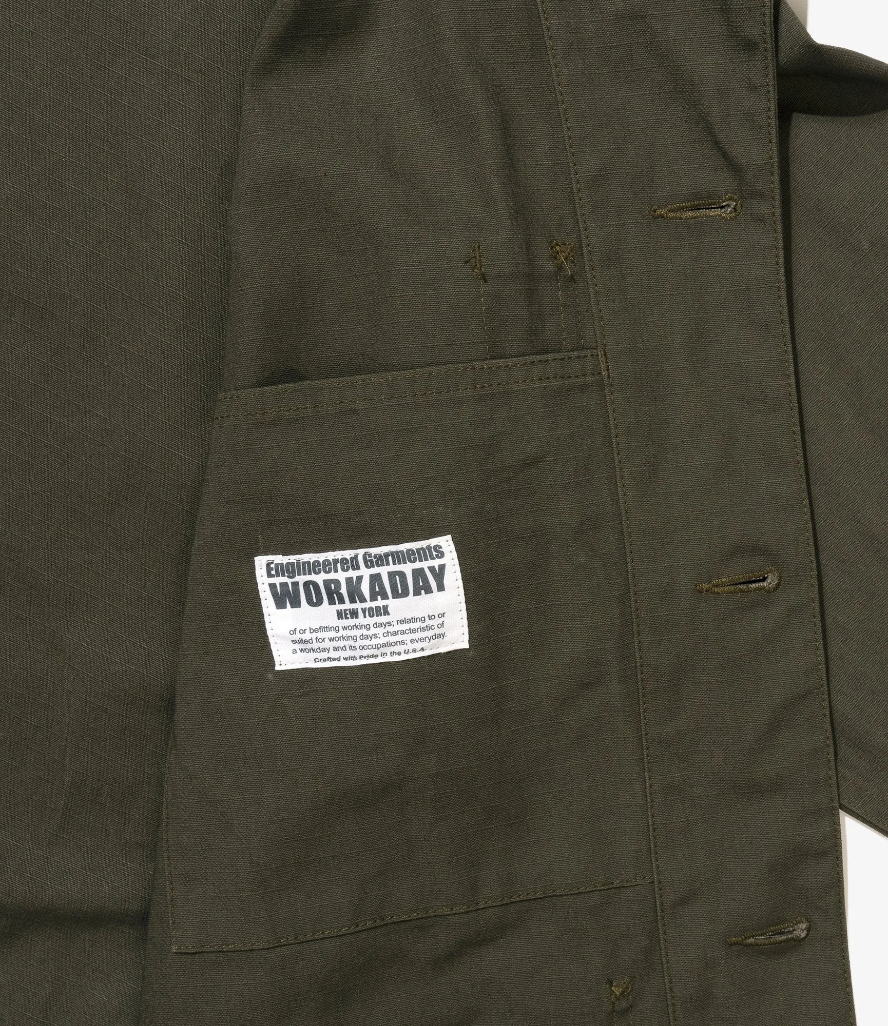 Shop Coat - Olive Heavyweight Cotton Ripstop