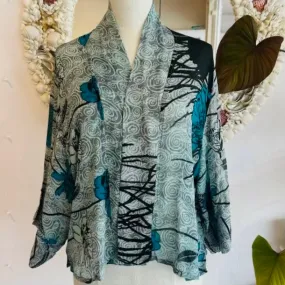 Short Silk Kimono – Sky