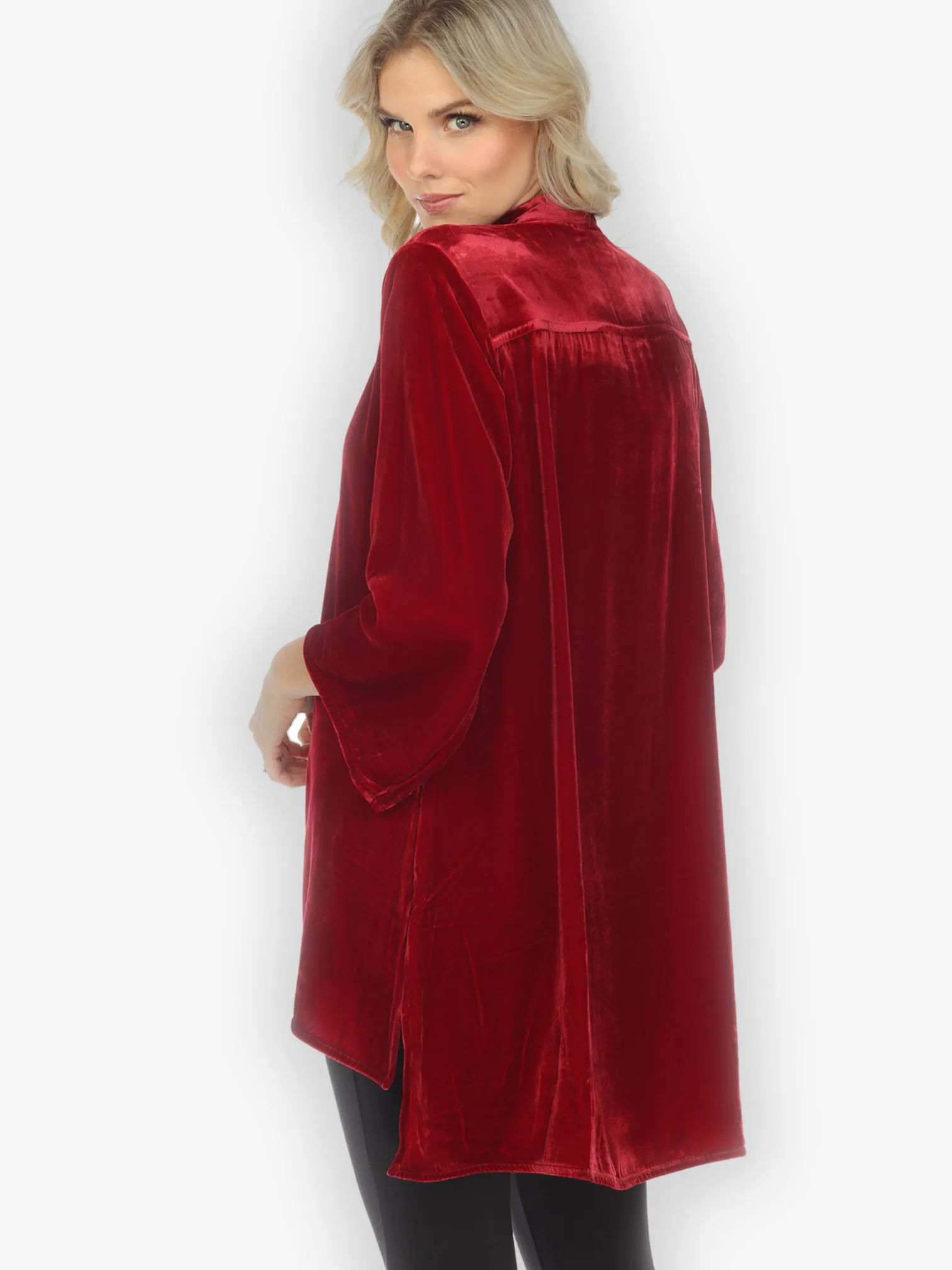 Silk Blend Velvet Kimono