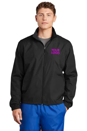 Sport-Tek Full-Zip Custom Wind Jackets, Black