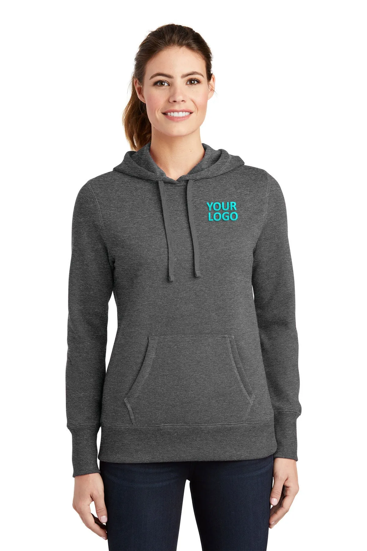 Sport-Tek Ladies Pullover Custom Hooded Sweatshirts, Vintage Heather