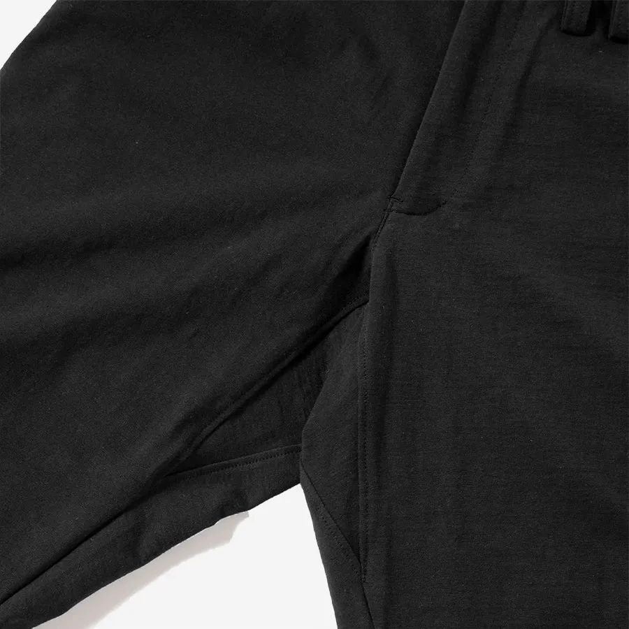 Stretch Peg-Top Easy Trousers - Black