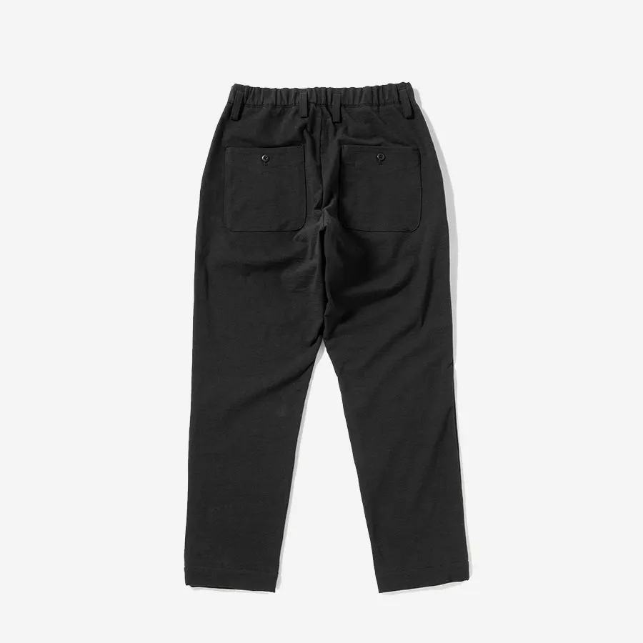 Stretch Peg-Top Easy Trousers - Black