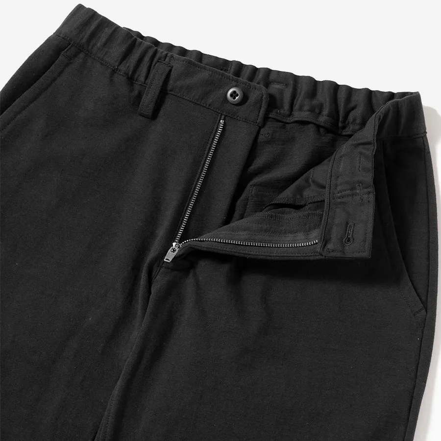 Stretch Peg-Top Easy Trousers - Black