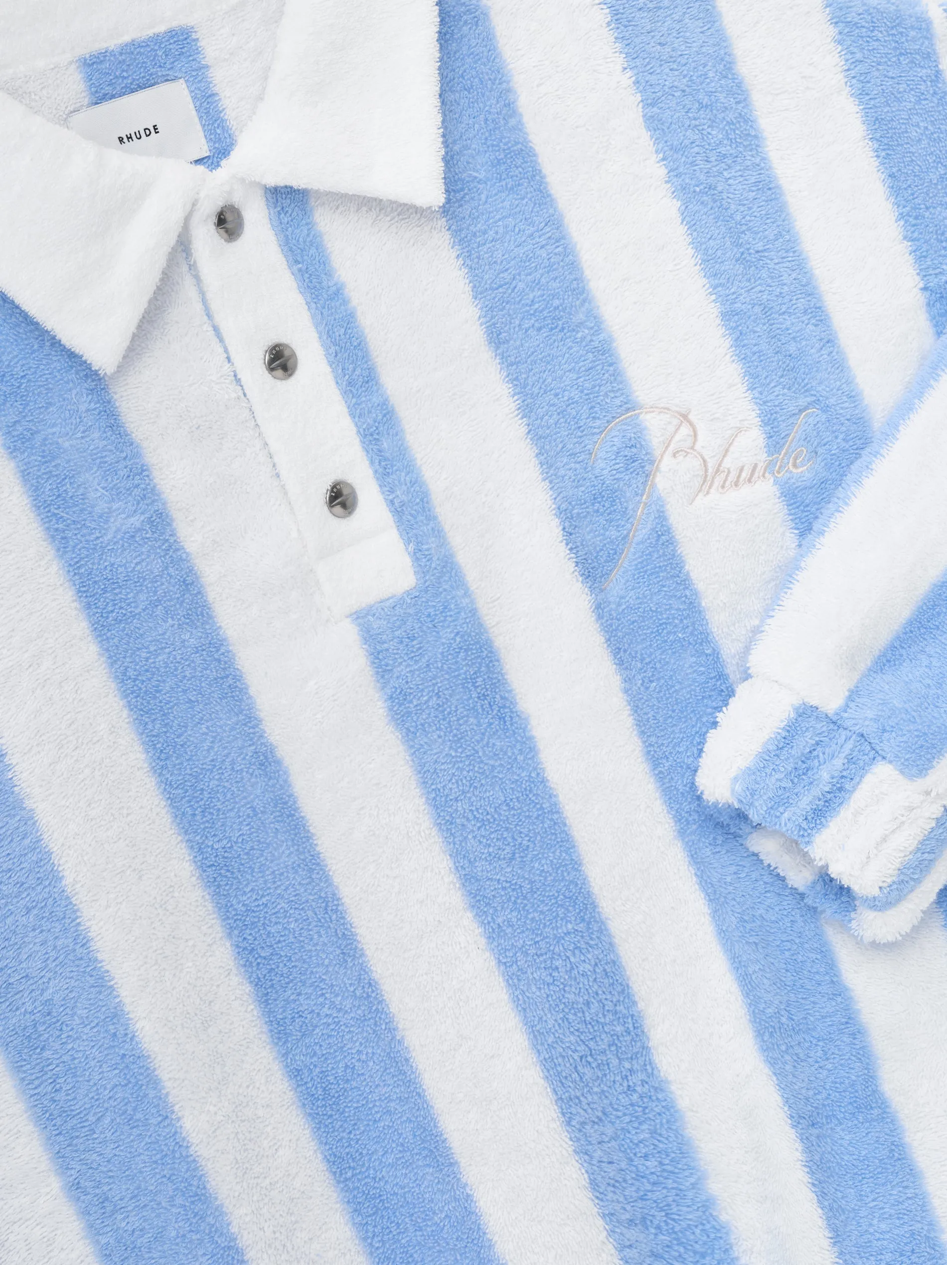 STRIPED LOOP TERRY POLO