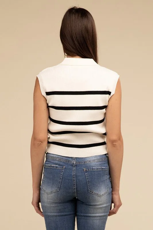 Striped Polo Vest - online exclusive