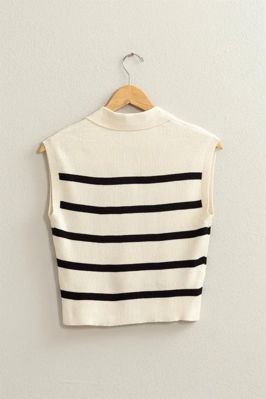 Striped Polo Vest