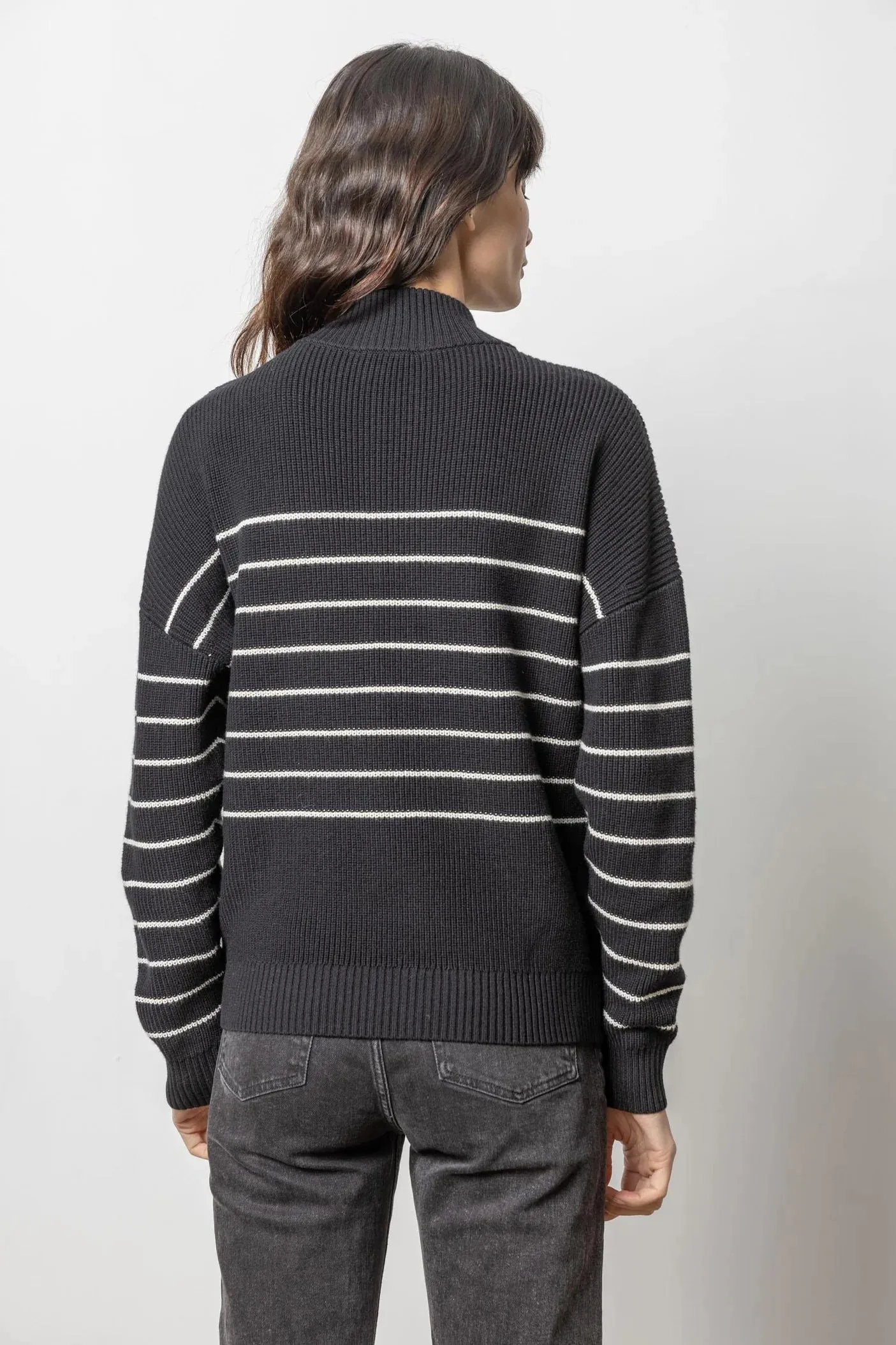 Striped Zip Front Sweater by Lilla P