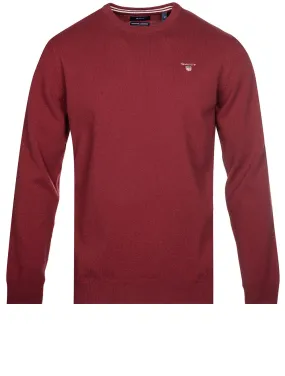 Super Fine Lambswool Crew Neck Sweater Port Red