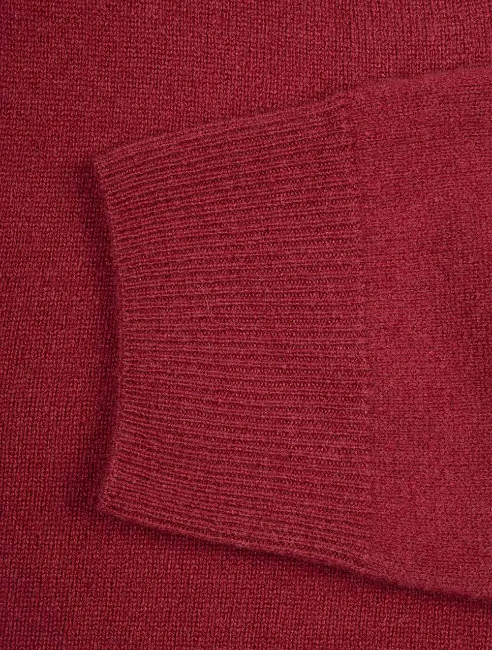 Super Fine Lambswool Crew Neck Sweater Port Red