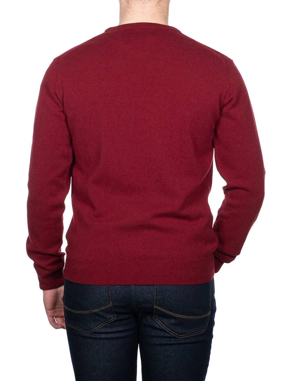 Super Fine Lambswool Crew Neck Sweater Port Red